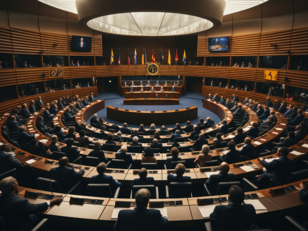 Politician Audience Conference Hall Generative Ai